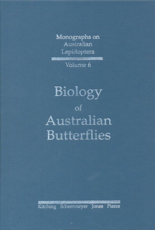 The cover image of Biology of Australian Butterflies, featuring a plain blue cover with white text.