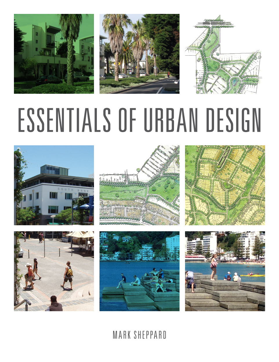 The cover features urban maps and photos of urban environments on a white background.