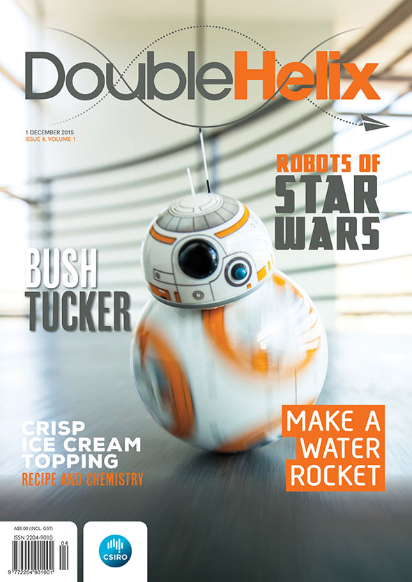 Cover image shows photograph of the new Star Wars rolling robot.