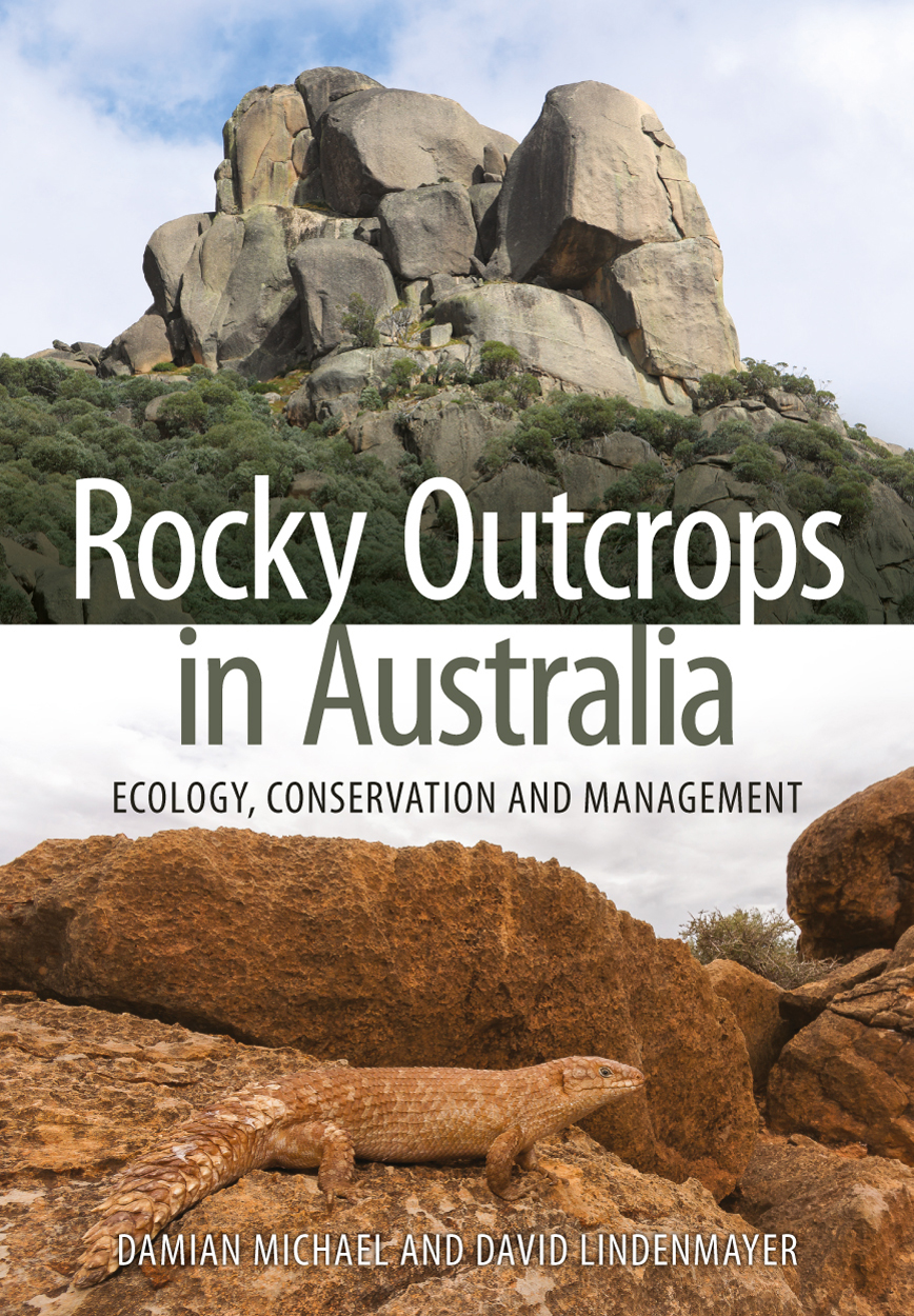 Cover featuring two photos: at top, a rocky outcrop against the sky and, at bottom, a lizard sitting on orange rocks.