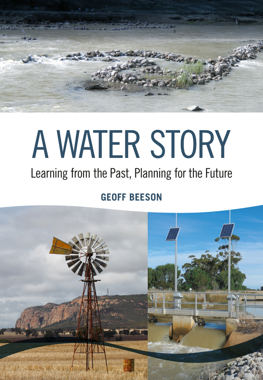 Cover of A Water Story featuring photos of a river, windmill and dam