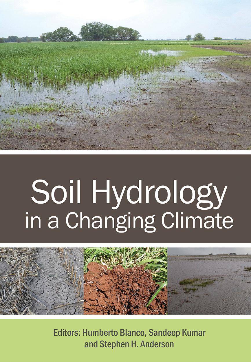 Cover of 'Soil Hydrology in a Changing Climate', featuring a variety of soil profile and landscape images.