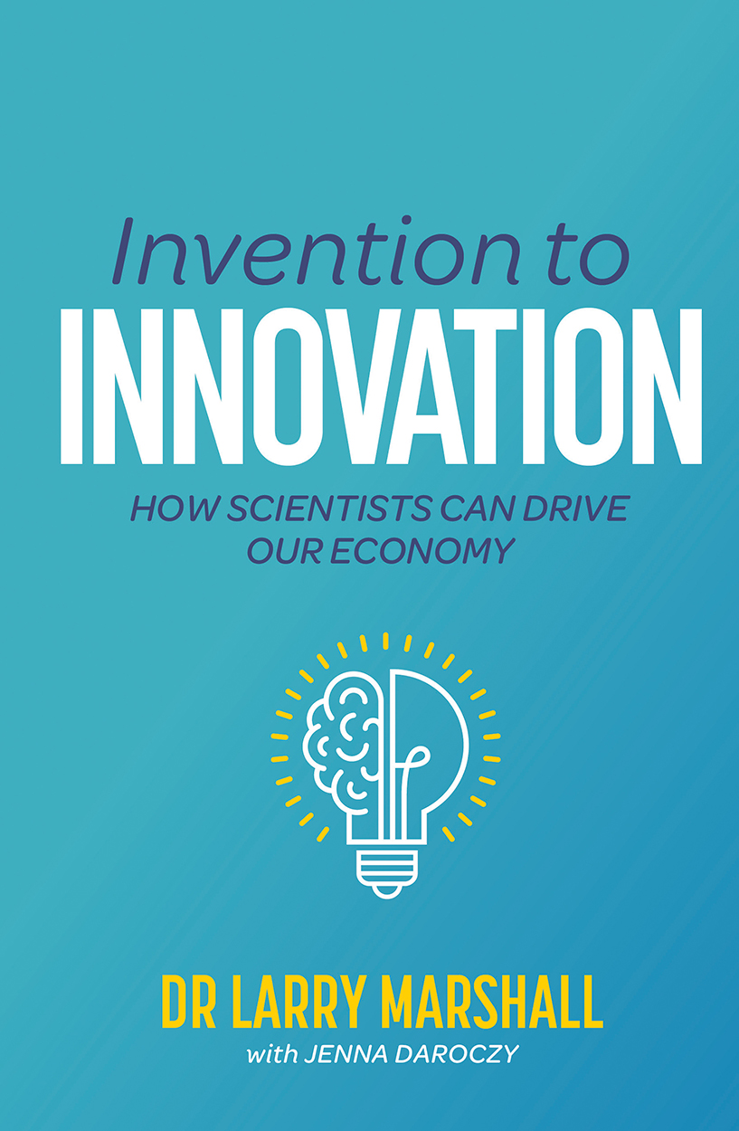 Cover of 'Invention to Innovation', featuring a light bulb graphic where the left half of the light bulb is actually a brain hemisphere.