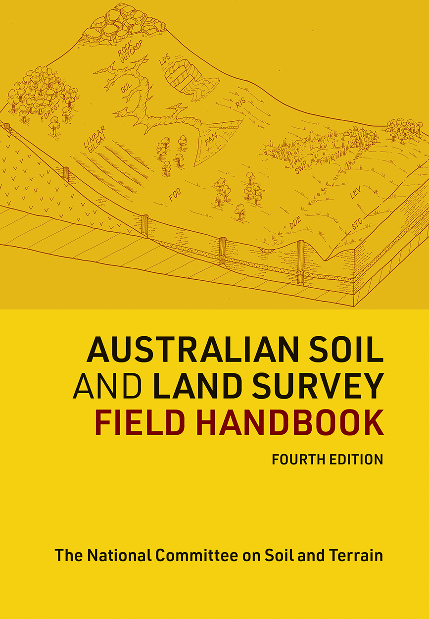 Cover of 'Australian Soil and Land Survey Field Handbook', featuring a field diagram on a yellow background.