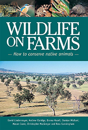 The cover image of Wildlife on Farms, featuring a panoramic view of farm l