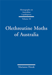 The cover image of Olethreutine Moths of Australia, featuring a plain mid