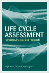 The cover image of Life Cycle Assessment, featuring two waved white Spirog