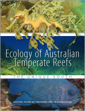 The cover image featuring three pictures the top of a yellow seahorse, the middle of a sea bed scape, anf the bottom of a large blue fish.