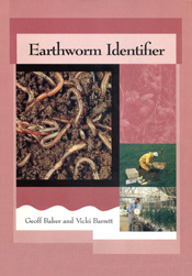 The cover image of Earthworm Identifier, featuring worms in dirt and peopl