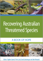 Cover of Recovering Australian Threatened Species featuring photos of a va