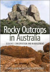 Cover featuring two photos: at top, a rocky outcrop against the sky and, a