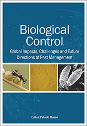 Cover of the book Biological Control, featuring a white title on a blue ba