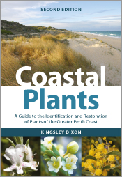 Cover of Coastal Plants Second Edition featuring a photo of grasses growing on sand dunes with the ocean in the background and a row of smaller photos