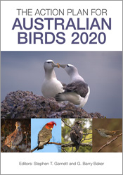 Cover of 'The Action Plan for Australian Birds', featuring a large image o