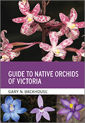 Cover of 'Guide to Native Orchids of Victoria', featuring a variety of striking and colourful orchid flowers.