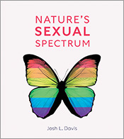 Cover of 'Nature's Sexual Spectrum', featuring a butterfly with rainbow wi