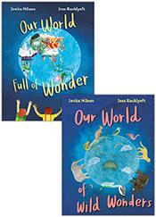 Covers of 'Our World Full of Wonder' and 'Our World of Wild Wonders', each