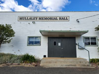 A photograph of a community hall in Mullaley NSW where a mouse outbreak caused significant damage to crops and health.